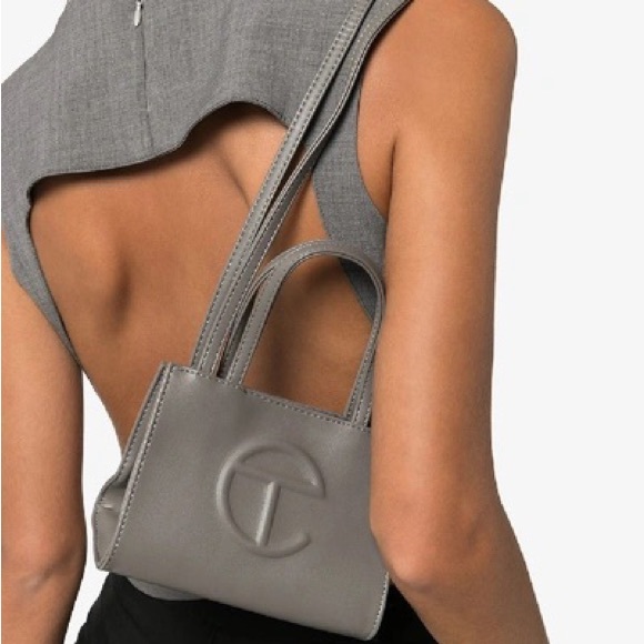 SOLD Authentic Telfar Vegan Leather Small Grey Shopping Bag - Picture 8 of 9